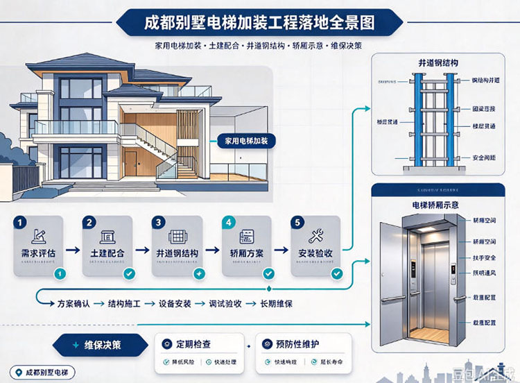 成都别墅电梯 成都别墅电梯从土建配合到长期维保：一套按工程落地排序的决策框架